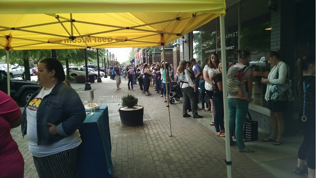 Line of attendees down the block at Babypalooza